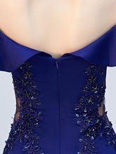 Off Shoulder Embroidery Ruffled Evening Dress